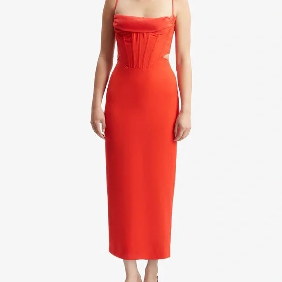 thick strap midi dress Blush Denim Thick Strap Midi Dress